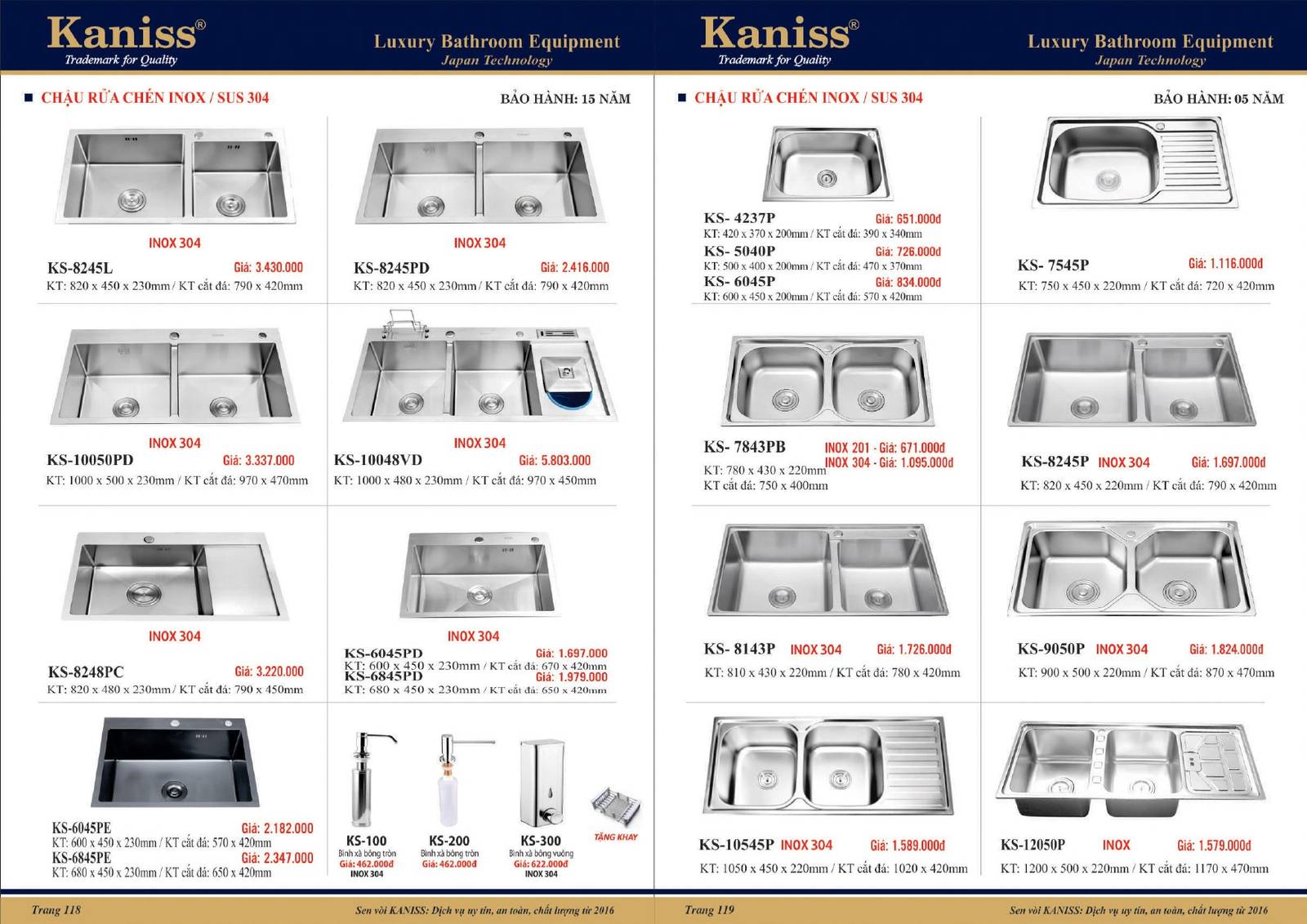Catalogue và Bảng giá Thiết bị vệ sinh KANISS mới nhất /Page 60
